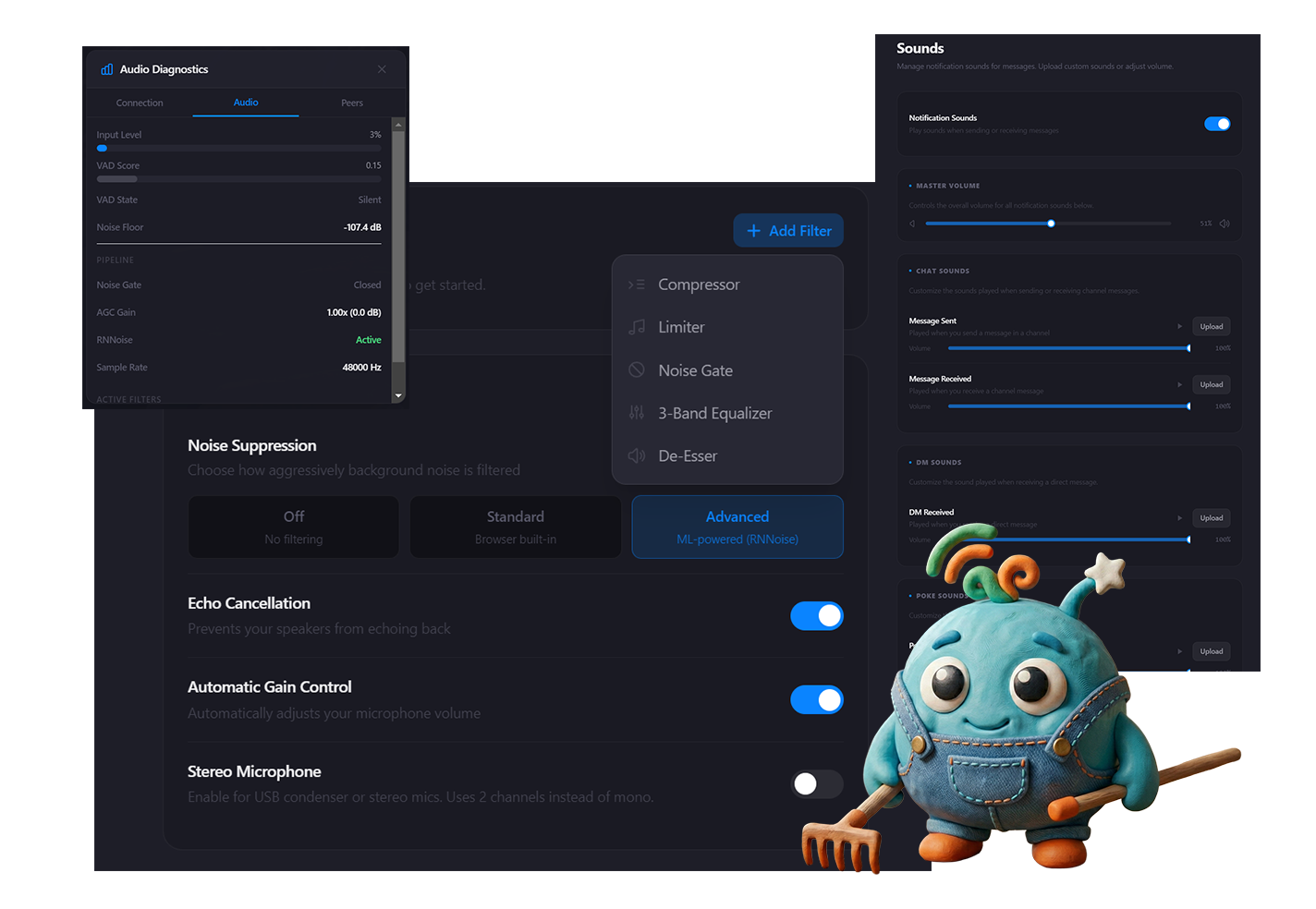 GoCord customizable notification and sound settings per action